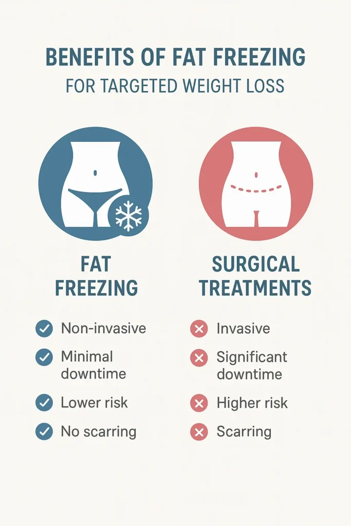 graphic showing the benefits of fat freezing Darlington