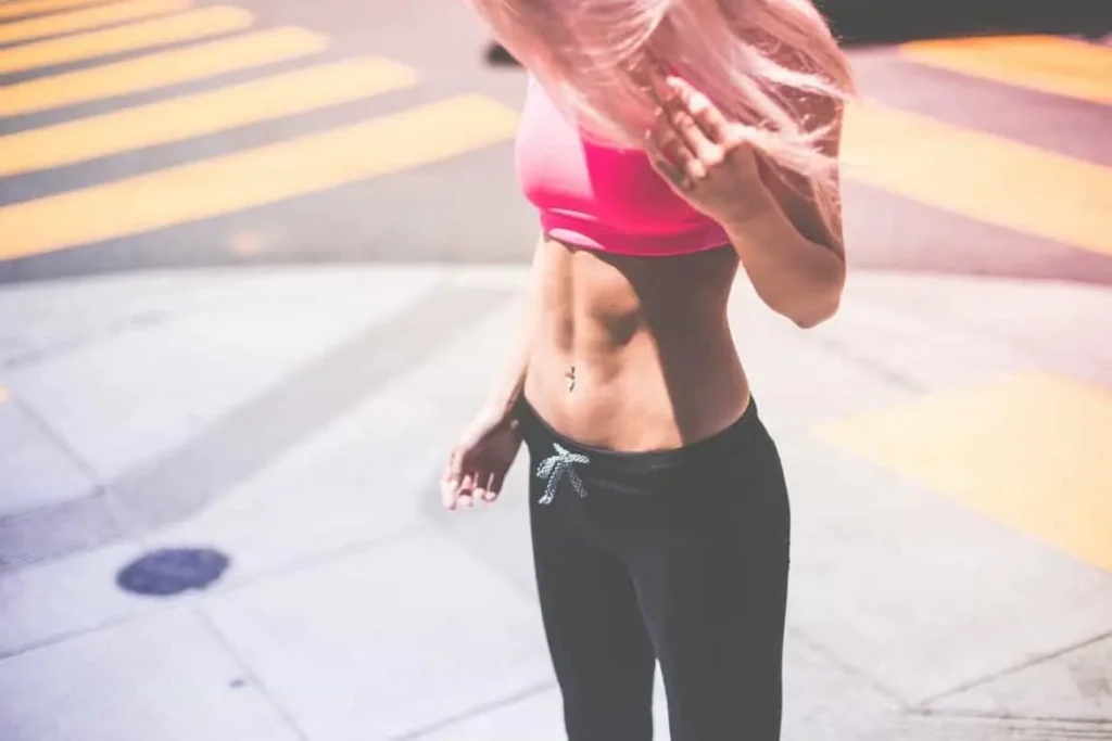 Woman with toned stomach after LA-EMS Body Sculpting Treatment Darlington 